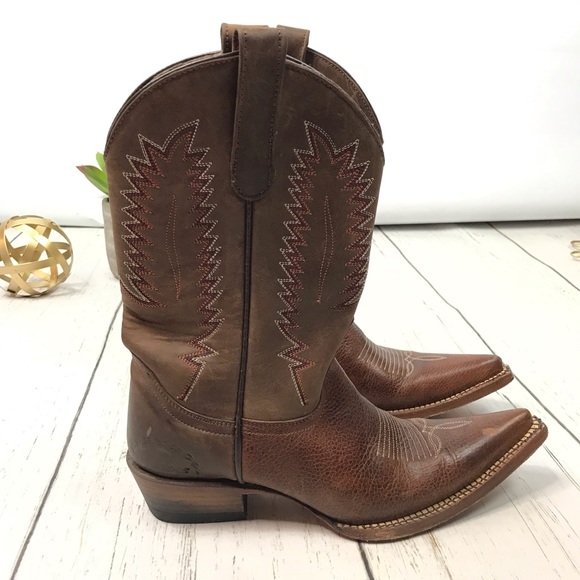 Stephy by Lamas Leather Brown Cowgirl Boots Sz 8 - Picture 3 of 8